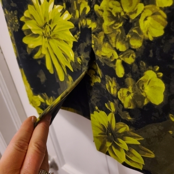 Michael Kors Green & Black Floral Print Pencil Skirt Size 6 - Picture 5 of 13